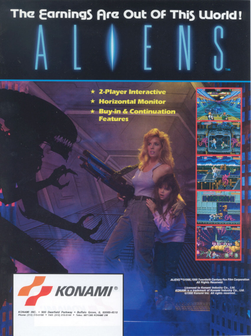 Aliens (US) Arcade Game Cover